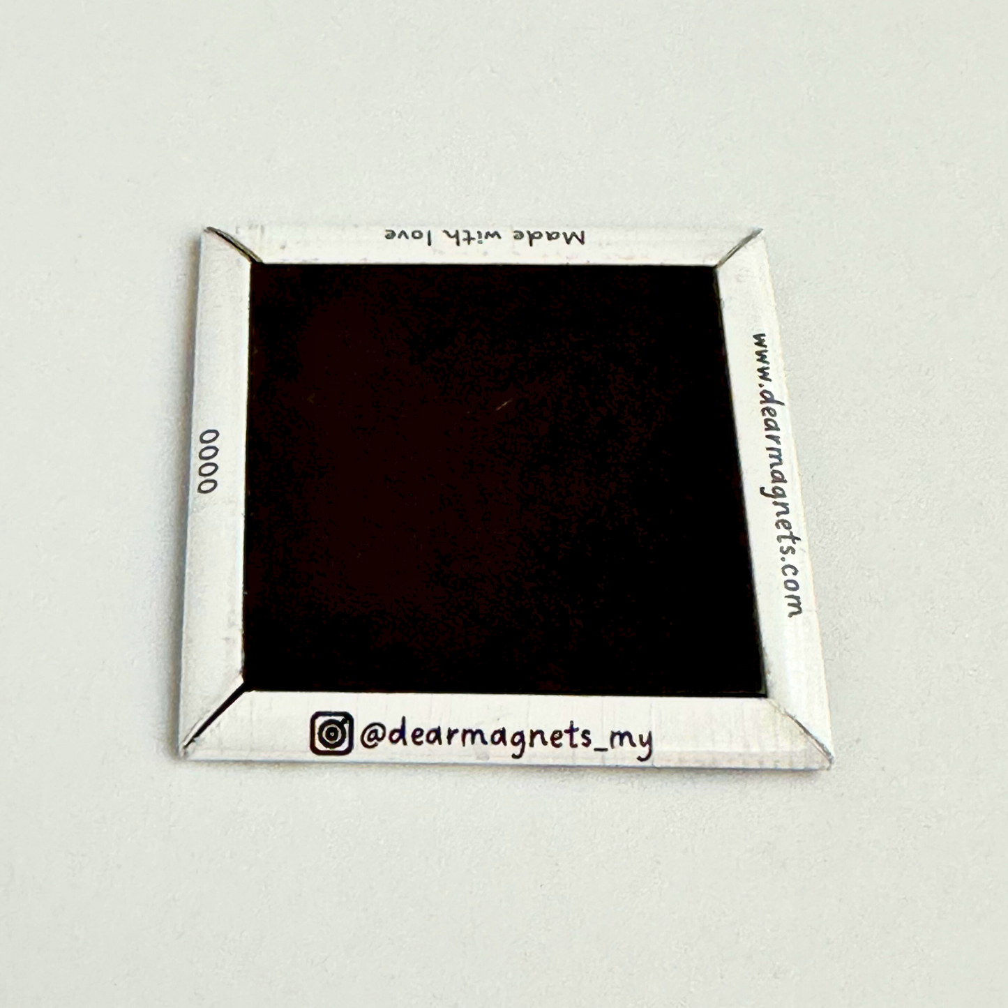 Back view of custom photo magnet – Durable for long-lasting use.
