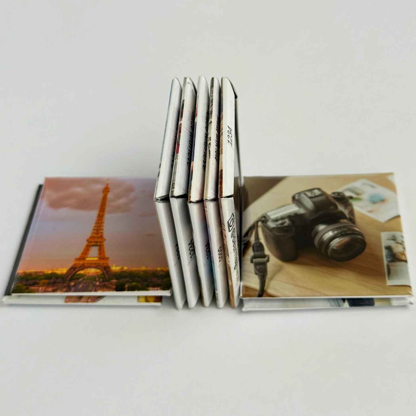 Side view of custom photo magnet – Thick, flexible design for strong hold.